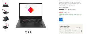 Portátil Gaming OMEN HP 16-b1010ns con i7-12700H de 16GB/512GB SSD por 999€