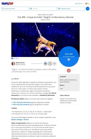 Cirque du Soleil Barcelona y Alicante desde 49€.
