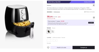 NK Freidora Mecánica sin Aceite 4,5L - Airfryer Caliente XL, Fácil de Usar, 6 Programas, 1500W, Temperatura Regulable hasta 200ºC por 38.29€ (Cuenta Nueva 26.29€)