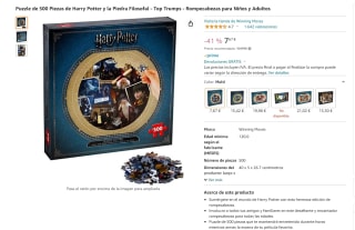 Puzzle de 500 Piezas de Harry Potter y la Piedra Filosofal por 7,67€