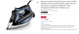 Plancha de Vapor 2700W Rowenta Everlast Antical DW7320D1 por 64.99€