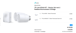 TP-Link KE100 KIT - Starter-Set met 2 Radiatorthermostaten & Bridge voor €69,95 bij Tink