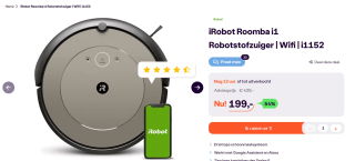 iRobot Roomba i1 robotstofzuiger voor €199 bij Ibood