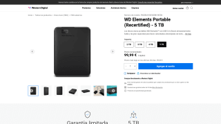WD Elements Portable (Recertified) - 5 TB por 99,99€
