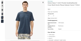 Koton donkerblauw basic heren T-shirt voor €1,04
