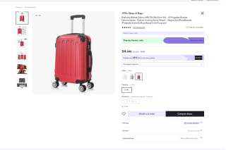 Maleta Cabina ABS 55x38x23cm 44L por 21,59€