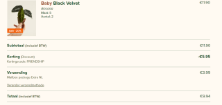 1+1 gratis op plantjes bij PLNTS