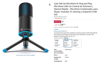 JLAB Talk Go Micrófono condensador Plug & PLay Negro por 24,99€