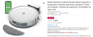 iRobot Roomba Combo Essential Robot Aspirador y Friegasuelos por 147€