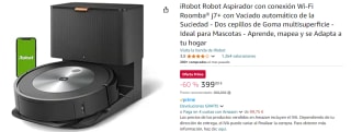 Robot Aspirador Wi-Fi iRobot Roomba j7+ con Vaciado automático por 399€