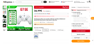 Manette filaire GameSir g7 SE à 36,99€