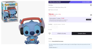 Funko POP! Stitch Gamer por 10.2€