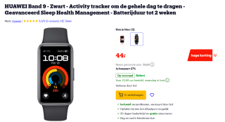 Huawei Band 9 Zwart (Zwarte of roze Siliconenband) voor €44 bij Bol