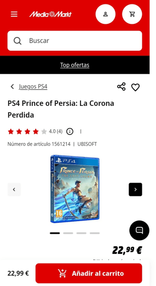 Prince of Persia The Lost Crown PS4 por 22,99€.