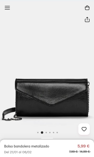 Bolso Bandolera metalizado por 5,99€.