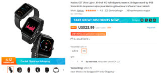Smartwatch Haylou GST por $23,99 USD en Benggood
