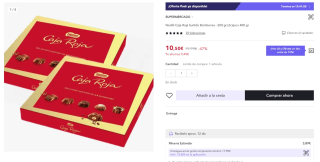 Pack 2 Nestlé Caja Roja Surtido Bombones total 400g por 7,35€