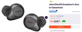 Jabra Elite 85t - Volledig draadloze in-ear oordopjes met Noise Cancelling voor €119,95 bij Ibood