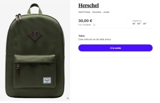 Mochila Herschel HERITAGE por 30€