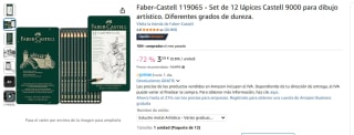 Faber-Castell Set de 12 lápices Castell 9000 para dibujo artístico por 3,59€