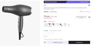 IPSDI Secadora pelo profesional SURKER 3500w 3 posiciones y 2 velocidades por 11,03€ (cuenta nueva 5,51€ APP)