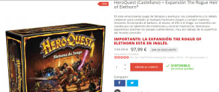 Juego mesa HeroQuest + Expansión The Rogue Heir of Elethorn por 97,99€