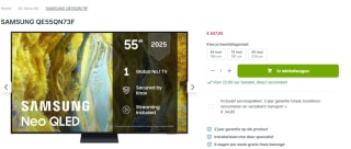 Samsung Neo QLED QN73F 55" Zwart voor €847 bij Plasmavisie