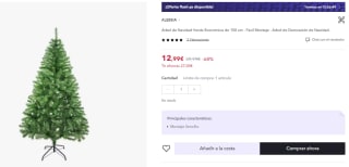 Productos de Navidad como arboles y adornos muy baratitos