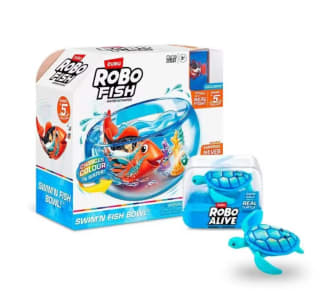 Pecera con dos peces y tortuga incluye arena magica de ROBO ALIVE por 23,49€