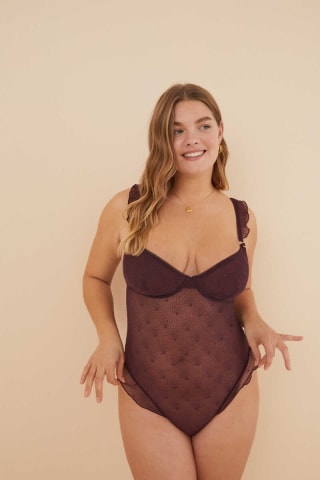 Body volantes burdeos La Vecina Rubia por 11,04€