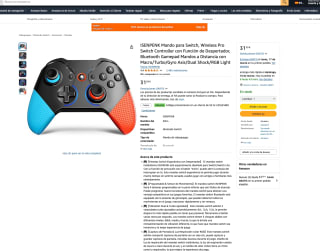 ISENPENK Mando para Switch RGB Light por solo 15,79€