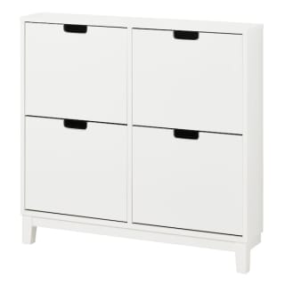 Precio IKEA Family STÄLL Zapatero con 4 compartimentos, blanco, 96x17x90 cm por 69,99€