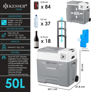 KESSER® Compressor Koelbox 50 liter voor €190,80 bij Amazon