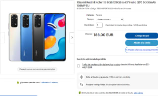 Móvil Xiaomi Redmi Note 11S de 8GB/128GB por 159,80€