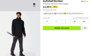 Chaqueta Softshell Boriken de Montaña de Hombre por 14,99€