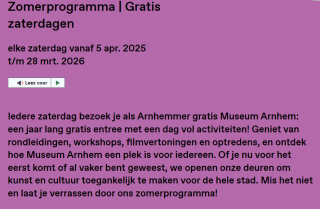 Gratis bezoek Museum Arnhem voor Arnhemmers op alle zaterdagen
