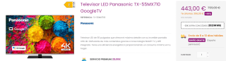 Televisor LED Panasonic TX-55MX710 GoogleTV por 423€