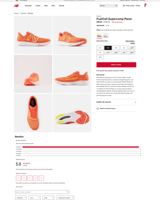 Zapatillas New Balance FuelCell Supercomp Pacer con placa de carbon por 71,25€