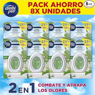 Pack 8 Ambipur Ambientador Casa para Baño, Elimina y Previene los Malos Olores por 11,52€