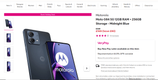 Motorola Moto G84 5G 12GB RAM + 256GB Storage – £169