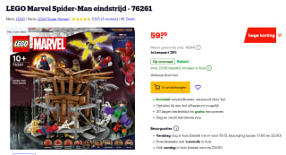 LEGO Marvel Spider-Man eindstrijd voor €59,99 bij Bol
