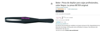 Pinza de depilar para cejas profesionales marca Beter color negro por 2,53€