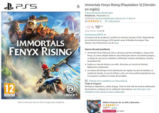 Juego Immortals Fenyx Rising PlayStation por 10,21€
