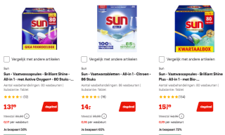 Tot 75% korting op Sun & Glorix bij Bol