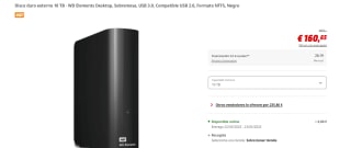 Disco duro externo 10 TB WD Elements Desktop por 160,65€