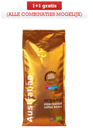 Australian koffiebonen kilozakken 1+1 gratis bij Sligro
