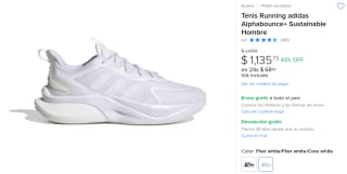 Tenis Running Adidas Alphabounce+ Sustainable por $1,136 en Mercado Libre