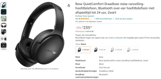 Bose QuietComfort Headphones Limited Edition voor €235,95 bij Amazon