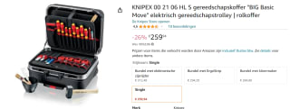 Knipex 00 21 06 HL S Gereedschapskoffer BIG Basic Move voor €259,94 bij Amazon