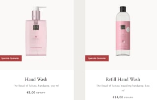 Classic Collection handzeep voor €8, navulling voor €14 bij Rituals